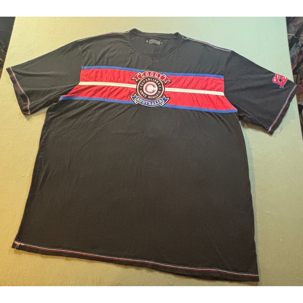 Y2K COOGI Australia T Shirt Mens 5XL Black Red Blue Hip Hop Streetwear Chenille